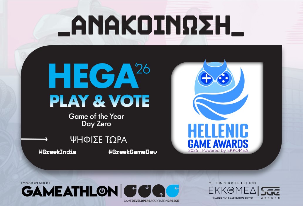 GDAGreece's tweet photo. 🏆 Η ψηφοφορία για τα Audience Choice Awards των #HEGA2025 ξεκίνησε!
🎮 Game of the Year
🚀 Day Zero
Εσύ αποφασίζεις τους νικητές!
🗳️ Ψήφισε εδώ:
https://t.co/PdXYdBaA9W
Στήριξε την ελληνική σκηνή ανάπτυξης παιχνιδιών! 🇬🇷🎮
#GameDev #GreekGameDev #Gameathlon #IndieGames https://t.co/oXKgIgNqRO
