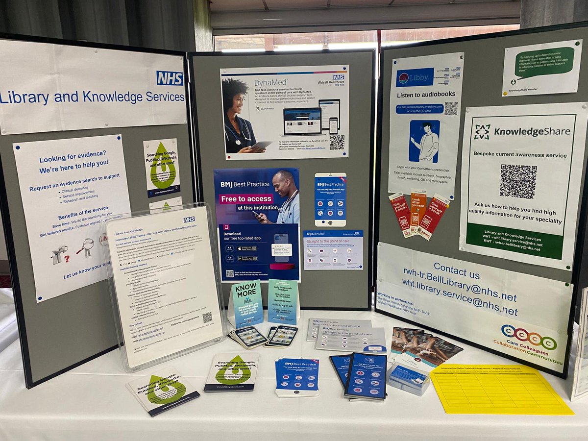 Health_Library's tweet photo. Excited to be launching our new Information Skills Training Programme today at the Educators Away Day Conference at Bescot Stadium!  We’re having a great time meeting so many wonderful colleagues. If you’re here, please come and say hello! 👋 https://t.co/RSWU3QZnUm