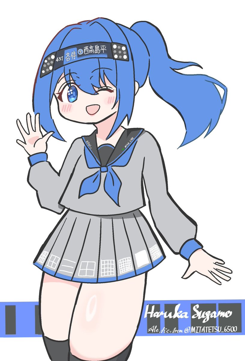 Sedake_'s tweet photo. #MITATETSU_FA

みたてつさん(@MITATETSU_6500 )
家のハルカちゃんを描いてみました！

青のポニーテールが可愛いです！ https://t.co/lk1eGMXMvg