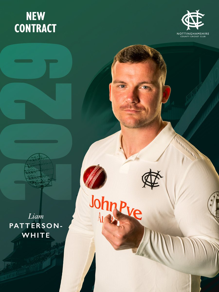 TrentBridge's tweet photo. Home is where the heart is 💚💛

We're delighted to confirm that homegrown all-rounder Liam Patterson-White has committed to Nottinghamshire until 2029.

🗞️ Read the full story 👉 https://t.co/dseu2ryRGR

#LPW2029 https://t.co/a5o9ROcUbQ