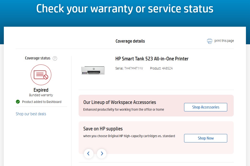 maddydilip's tweet photo. @HPSupport My HP Smart Tank 523 Printer warranty showing expired while I bought it  from  flipkart  only on 21-01-2026.I have a issue with my printer and I cant raise service request under warranty due to this.Kindly  solve this issue. https://t.co/fmZL6I9GBm