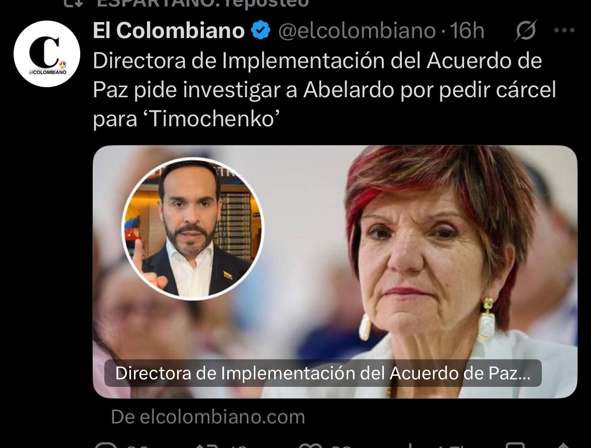dmarcordoba's tweet photo. ¿Qué tal esto? Ya sabemos de qué lado está Gloria Cuartas. https://t.co/G0iniz42Eo