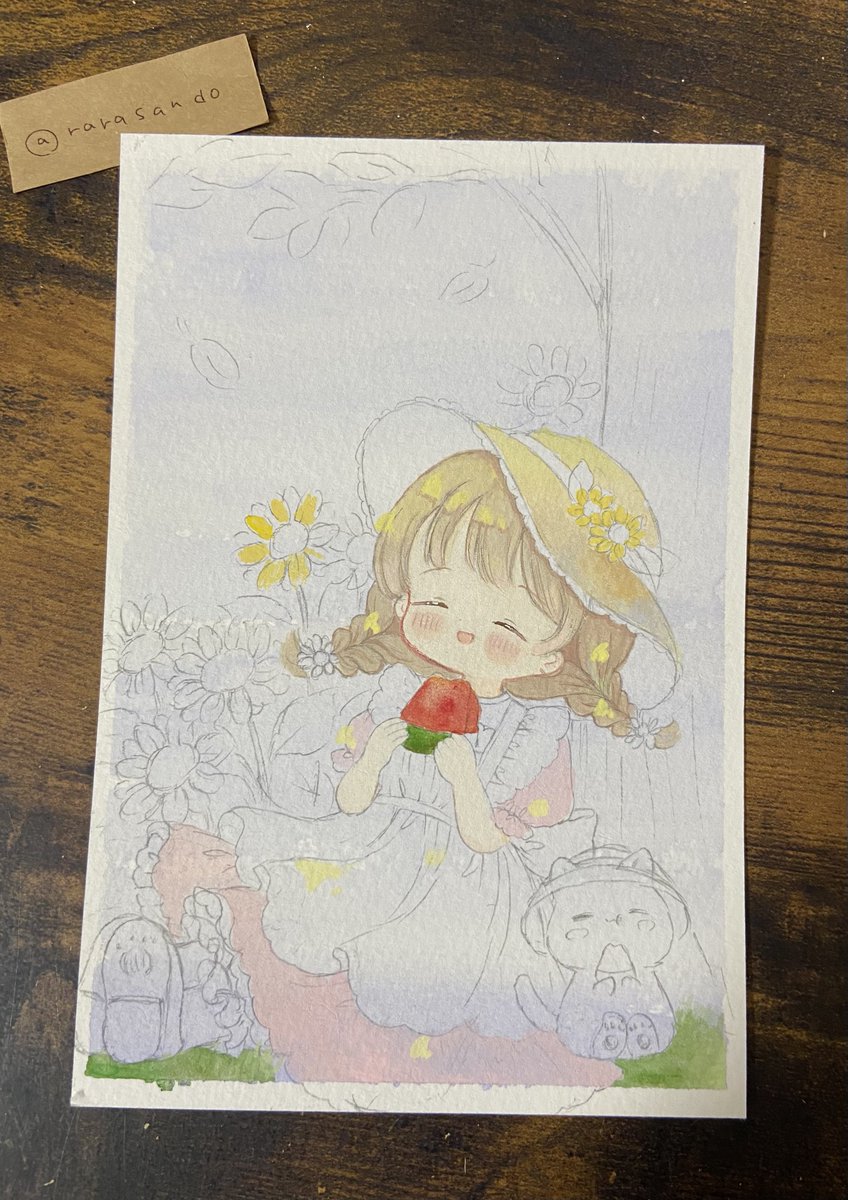 初アクリルガッシュに挑戦✨️ 難しいでも楽しい！暗い色の上に明るい