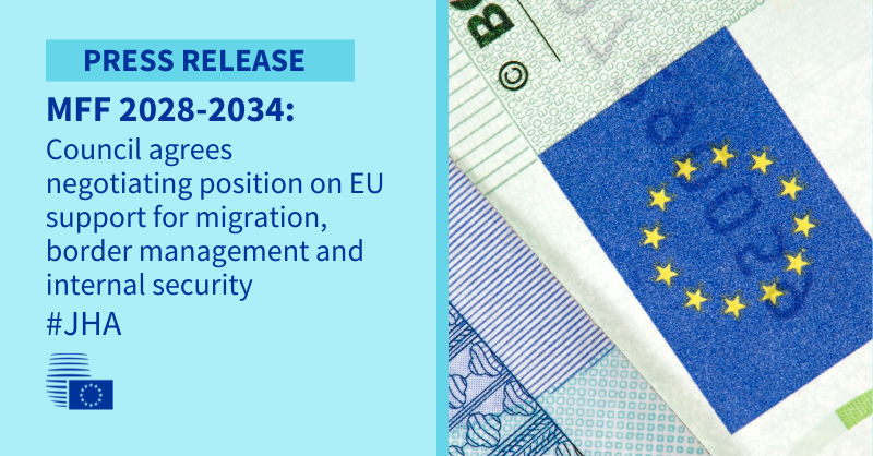 EUCouncilPress's tweet photo. MFF 2028-2034: Council agrees negotiating position on 🇪🇺 support for migration, border management and internal security

 #JHA

Read more ⬇️
https://t.co/kLftlcQlBS https://t.co/cSn0KcsLF7