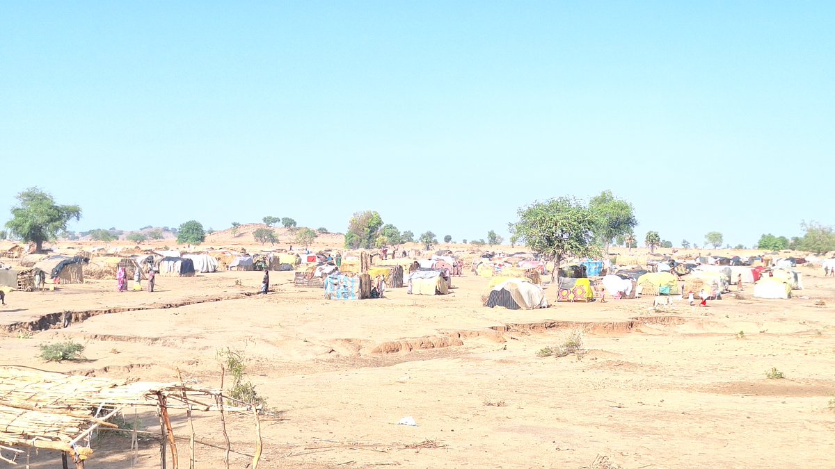 UNHCRinSudan's tweet photo. These new photos, taken by our colleague during an inter-agency assessment mission to Bindisi, Central #Darfur🇸🇩, show the harsh reality facing displaced families.

Thousands of #IDPs have survived 2 years without emergency shelter or basic humanitarian support. 
#KeepEyesOnSudan https://t.co/NwQqw5cd2I