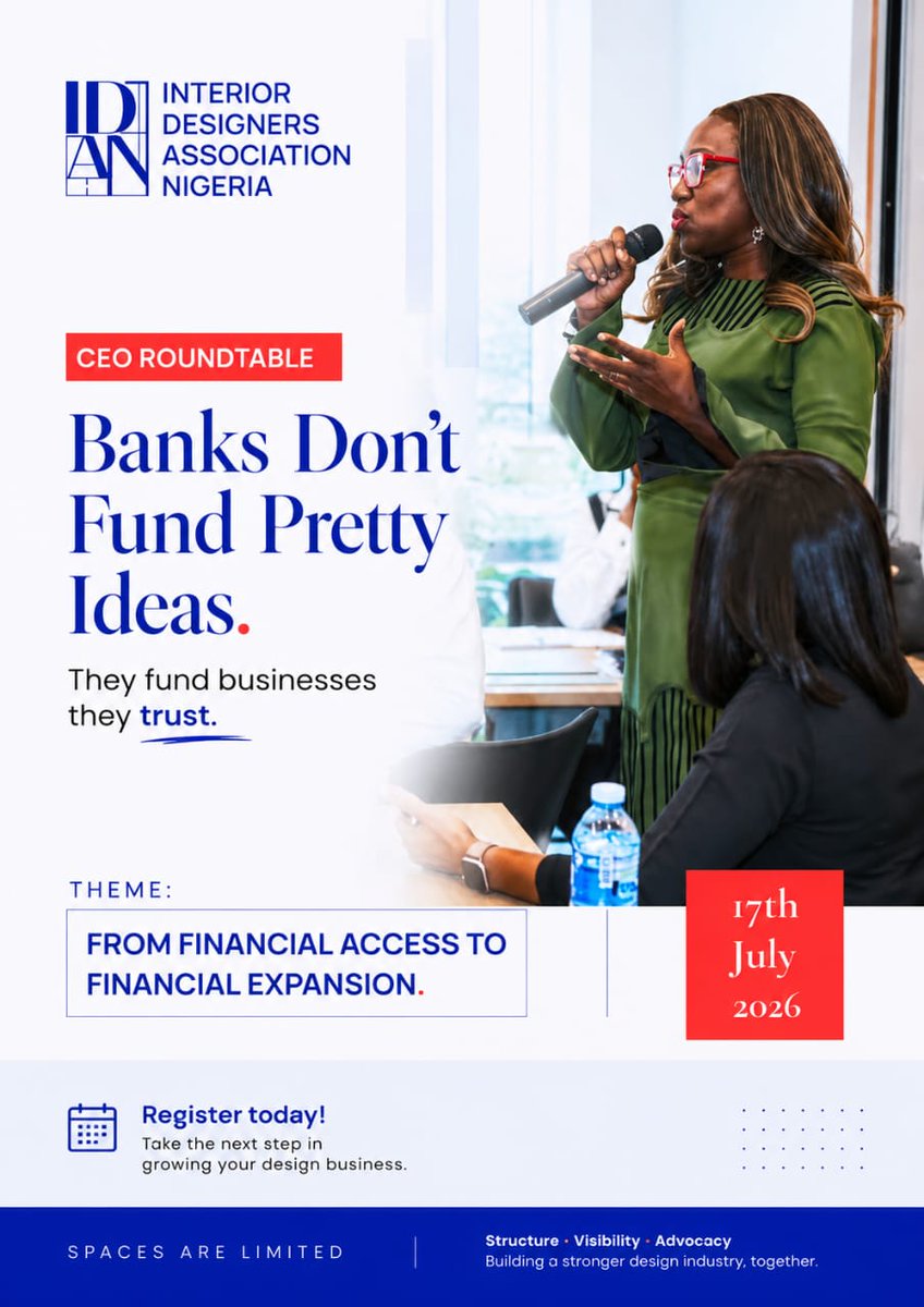 idannig's tweet photo. Date is 17th July
Theme: From Financial Access to Financial Expansion
Venue: Heritage Place Ikoyi
Register now and learn how to strengthen your business from the inside out.
https://t.co/ykT9PsEqfL
#BusinessStrategy #BusinessFunding #ProvidusUnityBank #Entrepreneurship #IDAN https://t.co/frcAHi4phv