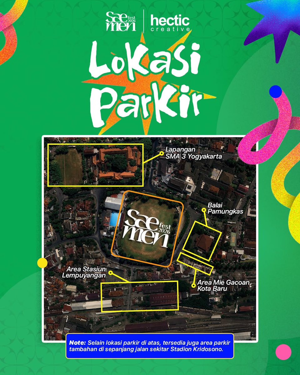 saemenfest's tweet photo. Kita udah rangkum pilihan transportasi yang bisa kamu gunakan menuju Stadion Kridosono. Pilih perjalanan paling nyaman, dan jangan lupa berangkat lebih awal biar nggak ketinggalan keseruannya!
Sampai ketemu di Saemen Fest 2026! ๐ซต๐ป
#SaemenFest #SaemenFest2026 #KonserJogja https://t.co/MkK3w8c5aR