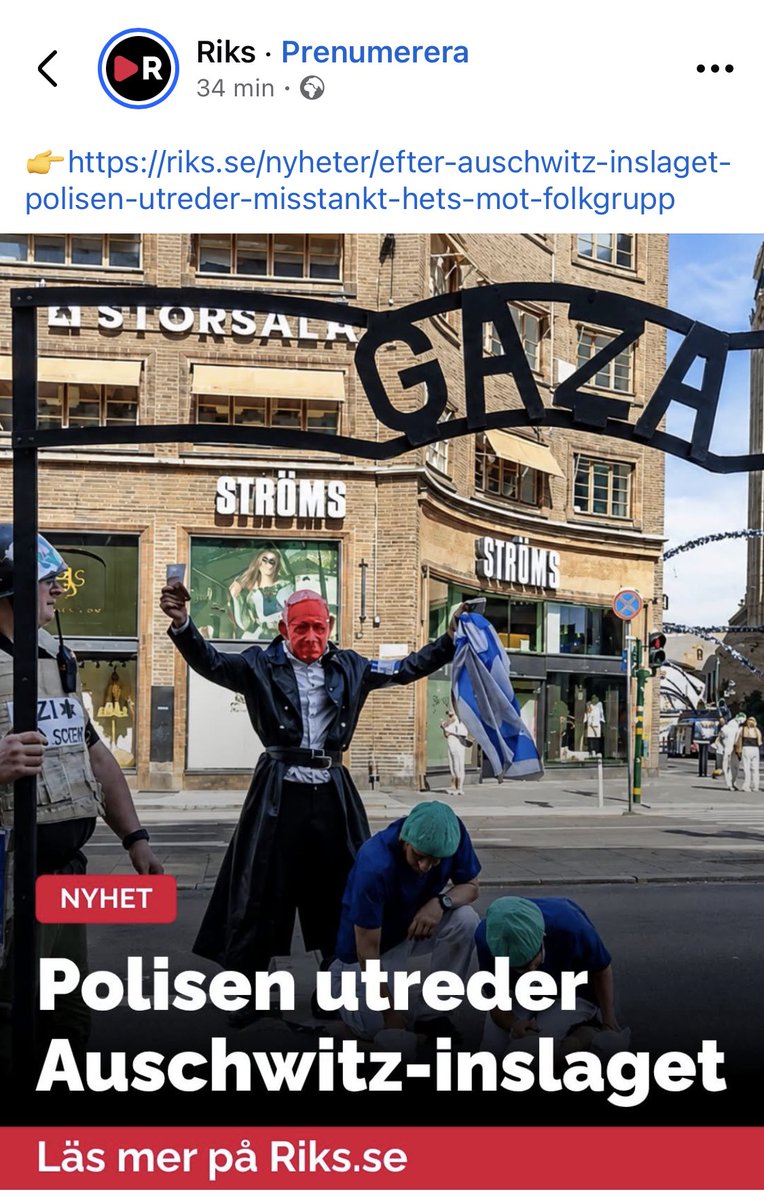 EkbergMats's tweet photo. Ska vi behöva ha ett tillstånd i Sverige där polis på plats inte avbryter eller blundar för misstänkta brott som sker framför näsan på dem när vänstern och palestinierna medverkar? Och som känner sig tvingade att reagera först när hela samhället uttrycker sin avsky? https://t.co/zhQ3DAvBaT
