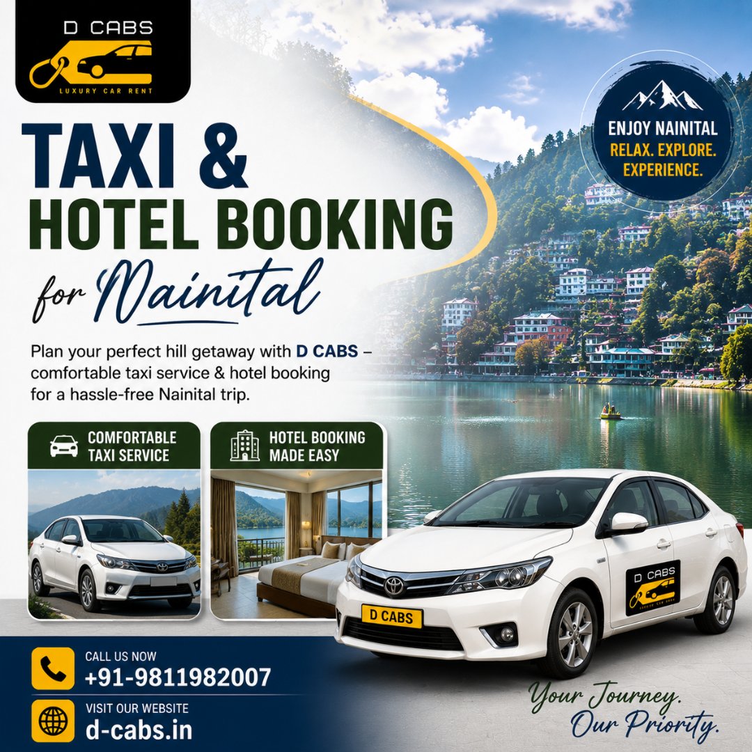 cabandstay's tweet photo. Taxi &amp; Hotel Booking for Nainital

Plan your perfect hill getaway with D CABS – comfortable taxi service &amp; hotel booking for a hassle-free Nainital trip.

📞 +91-9811982007
🌐 https://t.co/90VwPQ5E7N

#DCABS #NainitalTour #TaxiService #HotelBooking #UttarakhandTour #HillTravel https://t.co/D9W1R2AWK9