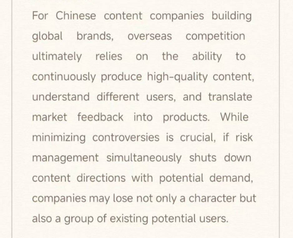 aitaikimochi's tweet photo. This excerpt is one of the most important points of this new China media article that was released, talking about Valko’s cancellation and how deeply it affects the global market.

“For Chinese content companies building global brands, overseas competition ultimately relies on the ability to CONTINUOUSLY produce high-quality content […] if risk management simultaneously shuts down content directions (aka Valko) with potential demand, companies may lose not only a character but also a group of EXISTING potential users.

[…]

The continued growth of overseas petitions provides a significant signal: when a character generates signatures, creative works, charitable activities, and offline actions in multiple countries and regions, re-examining and product validation of that character is not merely a response to public opinion, but may also represent a repricing of global user demand and existing content investment.”

Basically the article is saying that the global movement to bring Valko back into the game should be re-examined by Papergames to see if it’s financially worthwhile to reinstate his presence as a 6th love interest character in the game. 

By not doing so, they potentially are losing out on a huge market of pre-existing fans who would have spent money on him as well as cutting off new players who were interested as the thing companies care most about is how to have existing customer retention and also foster new customer growth, which are arguably both achievable with the release of Valko.

#ValkoIsLoved