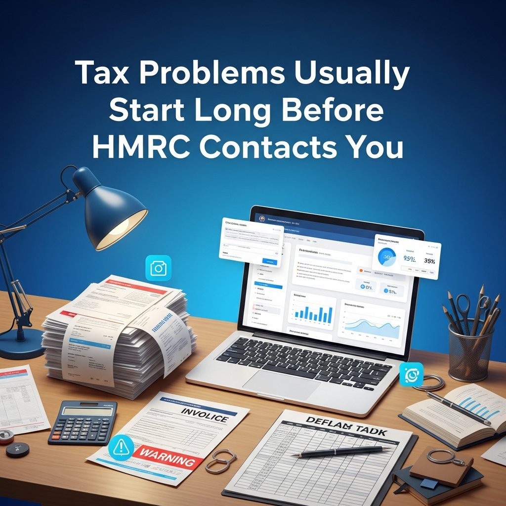 Taxreturnacc's tweet photo. Tax Problems Start Before HMRC Calls

Tax problems often begin years before HMRC gets in touch—and most business owners don't realise it.

#UKTax #Accounting #TaxAdvisor #SmallBusiness #CorporationTax https://t.co/IbsIfsZlWv