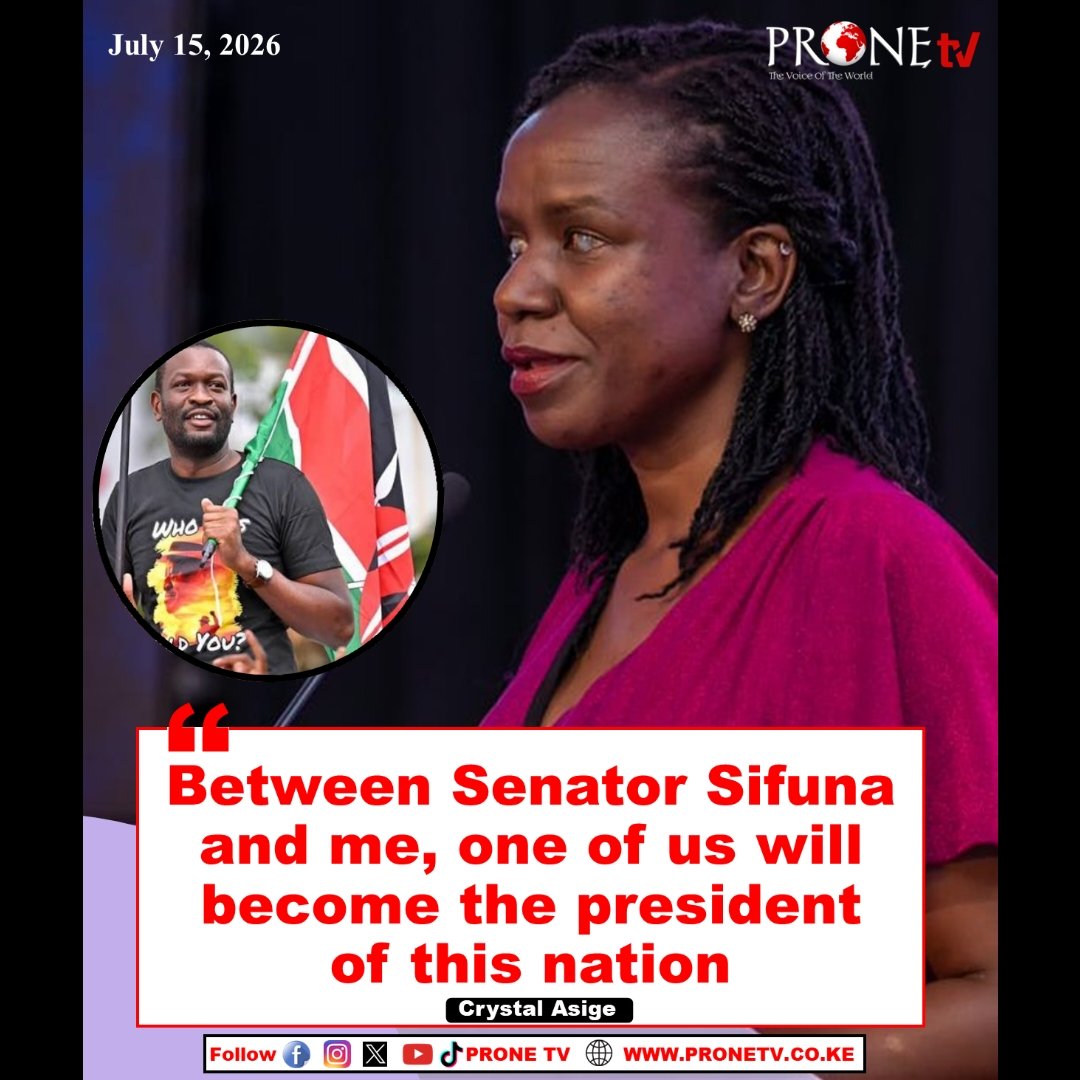pronetvkenya's tweet photo. Senator Crystal Asige says She's confident that either Senator Edwin Sifuna or her, will one day be the president of Kenya. https://t.co/j8Jk3XQTbV