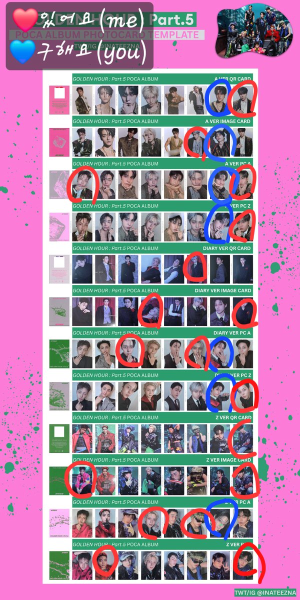 Atiny_Siyo's tweet photo. ATEEZ GOLDEN HOUR : Part.5
에이티즈 골든아워5 앨범 포토카드 포카앨범 포카 교환

-저: ❤️
-티니: 💙

엽서는 A/Z ver 우영이로 구해요!
버전 상관없이 교환가능합니다

반택 or 7/17-18 팬미팅 현장 교환가능
디엠/멘션 주세요🥰 https://t.co/c08IsAHOH8