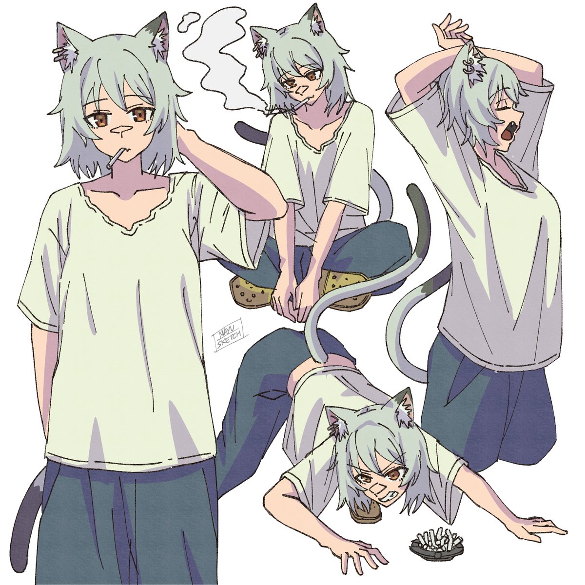 mayu_sketch's tweet photo. Chainsmoker cat 🚬🐱
#ヤニねこ #yanineko https://t.co/yMx3LkhTsl
