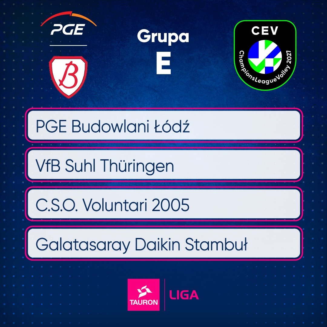 TAURONLigaK's tweet photo. Znamy grupy #CLVolleyW w edycji 2027! 🏆
Jak oceniacie rywali UNI Opole, @KSDevelopres i @budowlani_lodz? 🤔
Czy zespoły #TAURONLiga mają szanse na awans do fazy pucharowej? 🏐 https://t.co/NU0EZsMCyE