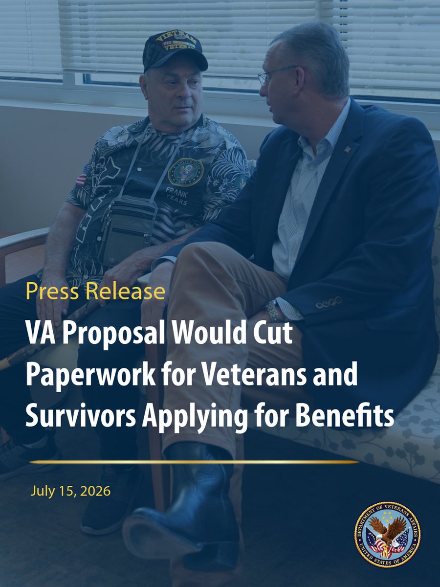 SecVetAffairs's tweet photo. Veterans and their families have enough to carry. Paperwork shouldn’t be an additional burden.
 
That’s why VA announced a proposal to cut benefits application paperwork by two thirds.

READ: https://t.co/hYgwndmW0b https://t.co/OkHRBp5z5S