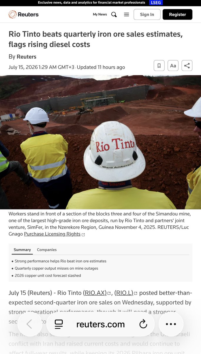 lajjs18128735's tweet photo. Rio Tinto just told the market where the next mining cycle is headed: COPPER.

The company lifted copper-equivalent production 3% to 442,000 tonnes in H1 2026, made copper the majority of its exploration spending, and cut net cost guidance from 65–75¢/lb to 30–50¢/lb. This is not a short-term commodity trade. One of the world’s largest miners is redirecting capital toward the metal powering AI, grids and electrification.

That is why $NRED matters to me. It gives traders earlier-stage exposure through Wilmac, fall drilling, AI-driven exploration and a planned US expansion. Kristi Noem adds the federal relationships as the company works toward supplying copper into America.

Rio validates the destination. $NRED offers the torque.

Option-like risk profile. 

$XTKG $ZETA