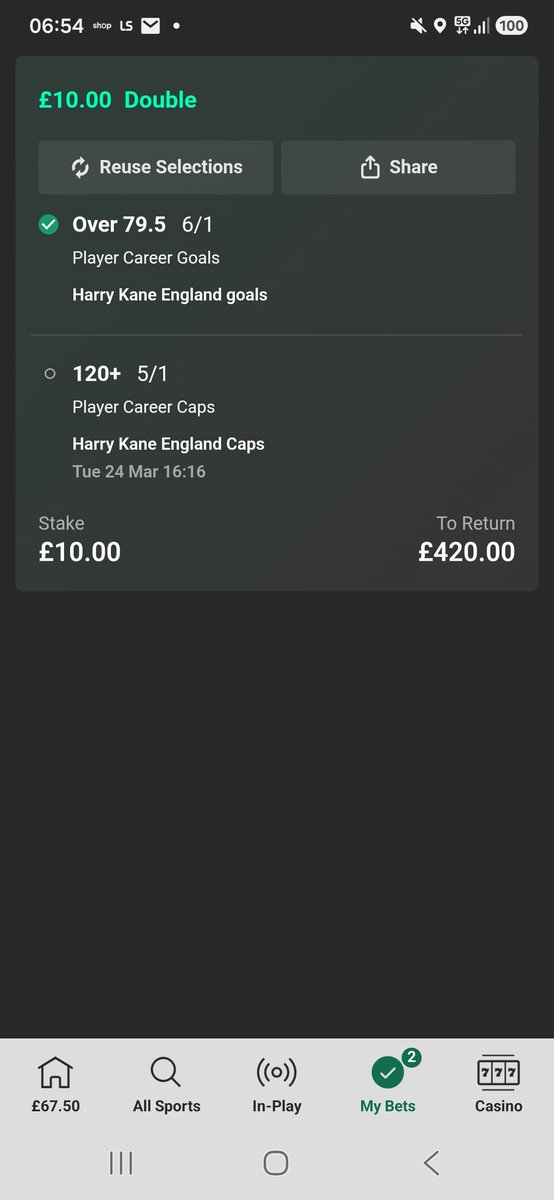 P_Carruthers's tweet photo. @bet365 absolute frauds, put this on about 2-3 years and they have only paid out a fraction of it. https://t.co/w6hlsns2VZ
