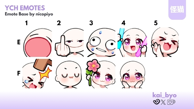 kai_byo's tweet photo. EMOTE SALE TIME .✦ ݁˖

Offering budget friendly emote commissions for a limited time while I build my portfolio &amp; showcases for YCH emotes ₍^ >ヮ<^₎.ᐟ.ᐟ

Make sure to take a look.ᐟ⤵️
https://t.co/5uSN7xIY9h

#commission #VGen #emotes #ych #vtuber #art #VGencomm #twitch #wip https://t.co/xUggpHC5bt