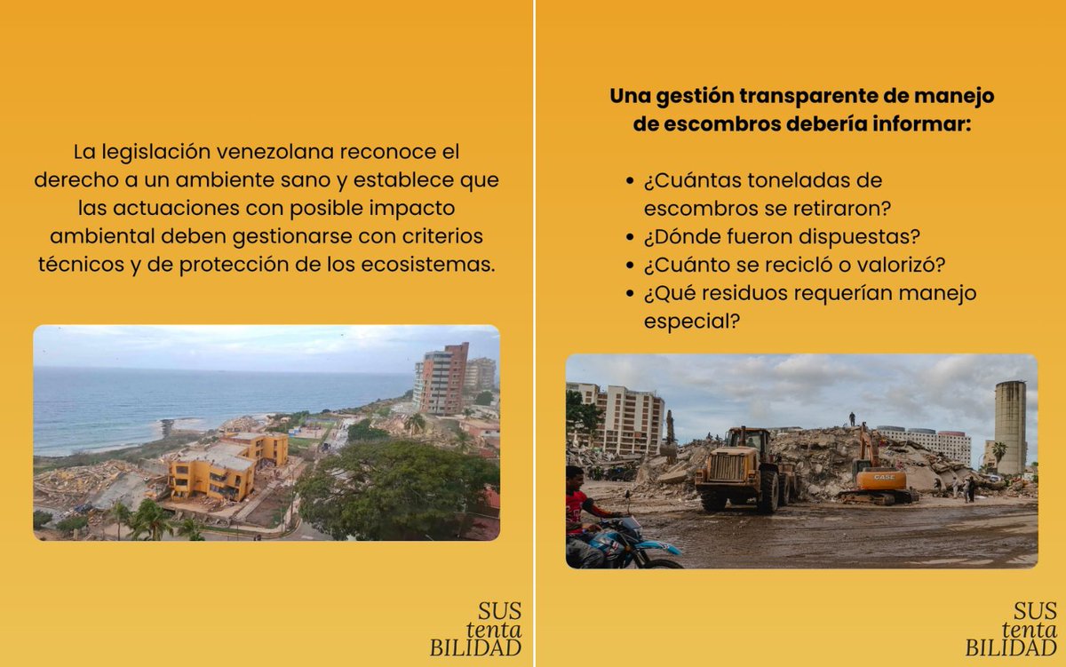 enlaucab's tweet photo. PARTE 1⃣

La gestión de escombros tras un sismo requiere un equilibrio entre rapidez operativa y responsabilidad ambiental.

Un manejo integral y sustentable se fundamenta en la trazabilidad: desde el retiro eficiente y la clasificación de materiales, hasta el monitoreo de los sitios de disposición final y la mitigación de impactos.