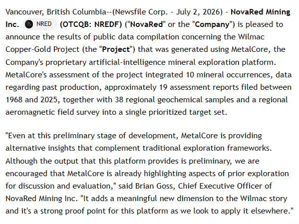 osois61374823's tweet photo. Rio Tinto is shifting serious capital toward copper-and the numbers show exactly where the mining giants believe the next cycle is heading.

Copper-equivalent production rose 3% in the first half of 2026 to 442,000 tonnes, while Rio cut full-year copper net-cost guidance from 65–75 cents/lb to just 30–50 cents/lb.

Even more telling, copper now represents the majority of Rio’s exploration and evaluation spending.

For me, this is the real signal for $NRED.

When one of the world’s largest miners keeps expanding copper output, lowering costs and prioritizing new copper projects in Arizona, Mongolia and Australia, it confirms that the metal is becoming central to future earnings.

$NRED remains early, but it is positioned in the same structural theme through Wilmac, planned drilling and a broader North American copper strategy.

The majors are already voting with billions.

The juniors offer the earlier exposure.

Personal market take.

$IBRX
$TEAM
$AMD
$PCLA