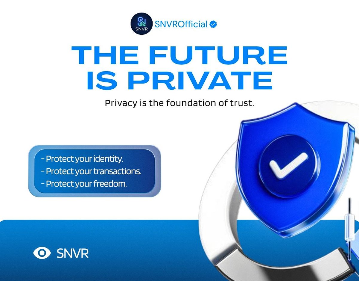 SNVROfficial's tweet photo. Every digital interaction shouldn't come with unnecessary exposure.

Privacy gives users control, confidence, and the freedom to participate without compromising their personal information.

That's the vision behind SNVR.

🔒 https://t.co/gighgFHpr1 https://t.co/SkwOtVofWc