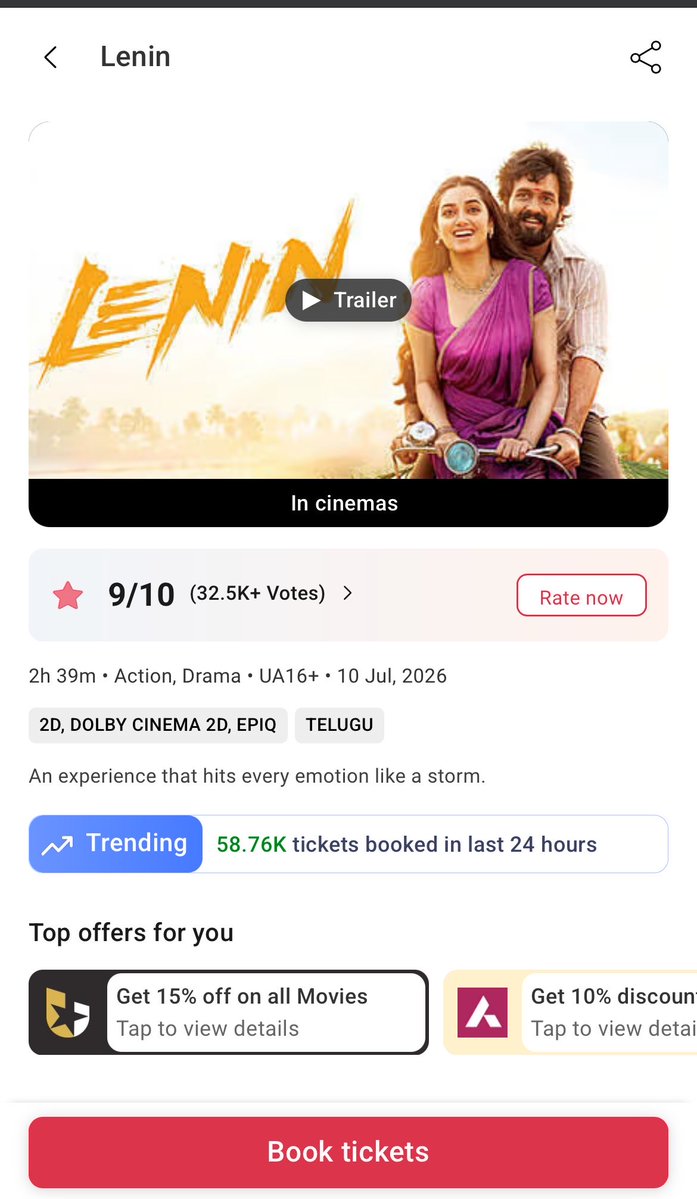 Sreeluckey's tweet photo. All time TFI tier-2 hero’s 1st Tuesday BMS sales:
#Lenin:59K✅
#Thandel: 54K
#HiNanna:47K
#Hit3:43K
#SaripodhaaSanivaram:36K
#Veerabhadrudu:34K
#UstaadBhagatSingh:19K
#NariNariNadumaMurari:18K
#Kingdom:17K
#HariHaraVeeraMallu: 16K
#Eagle:15K
#Biker:17K
#AKT:13K
#MassJathara:11K https://t.co/HUVSBfPysc