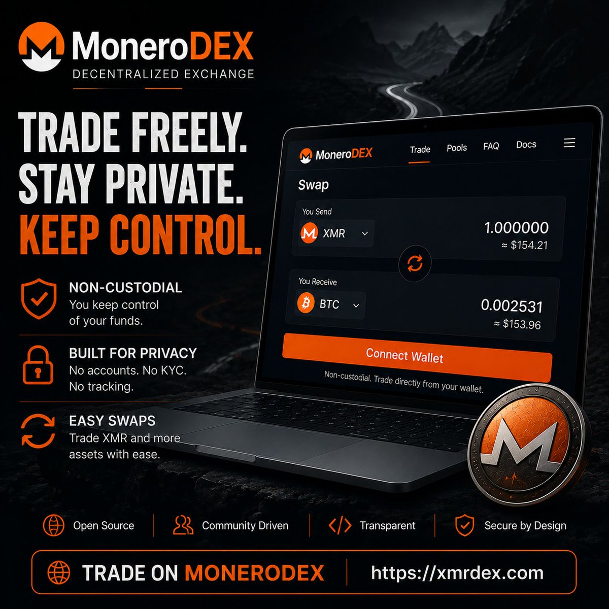 Monero DEX tweet media