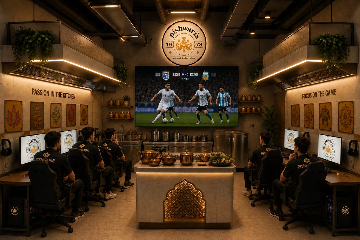 pishwaris's tweet photo. 🏴 Practice done.
🍛 Food served.
⚽ England vs Argentina.

The boys are ready.

Passion in the Kitchen.
Focus on the Game.

#Pishwaris #ENGARG #ThreeLions 👀🔥 https://t.co/jq2lQcdlW0