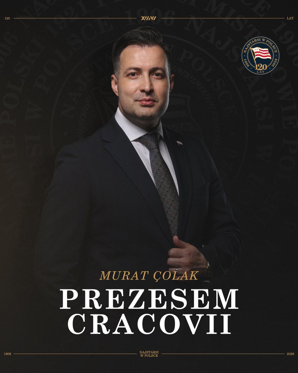KSCracoviaSA's tweet photo. 🇵🇱 W czasie dzisiejszego posiedzenia Rada Nadzorcza podjęła decyzję o powołaniu na stanowisko Prezesa Zarządu Murata Çolaka. 

🇬🇧 During today's meeting, the Supervisory Board decided to appoint Murat Çolak as President of the Management Board.

🔗 https://t.co/jDetUilAyp https://t.co/5ytpYoLRq3