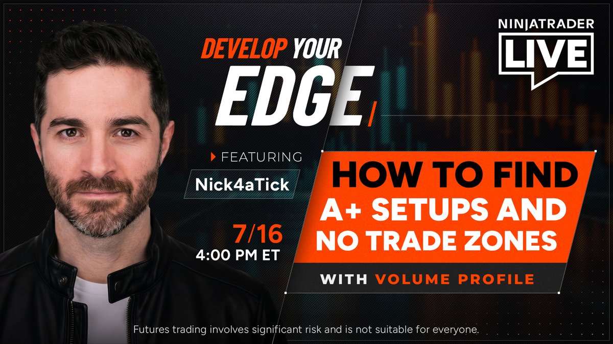 NTLiveMedia's tweet photo. Taking a trade: easy
Knowing where: skill
Waiting for it: edge

@Nick4ATick shows you how to let price (not impulse) decide where and when to engage. + Live Q&amp;A 💬

Thu. 7/16 @ 4:00 PM ET → https://t.co/UoimzjREwn https://t.co/NbsWilbDvp