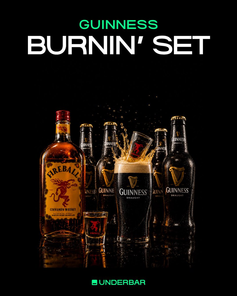 UNDERBAR_KOR's tweet photo. 🔥 Burn it. Drink it. Repeat. 🔥

7월 한정으로 돌아온
기네스 × 파이어볼 버닝세트
────────────────
🖤 기네스 4+1 세트 
55,000원

❤️‍🔥 버닝세트
기네스 5병 + 파이어볼 5샷
66,000원

🤎 백드래프트 칵테일
기네스 + 파이어볼 샷 투하
18,000원
───────────────���
흑당같은 기네스에 
시나몬향의 파이어볼 꿀조합,
달콤한 흑심에 유혹당할지도 몰라 
────────────────
기네스 생맥도 절찬 판매중 ♥
18,000원 (558 Pint)

📍UNDERBAR