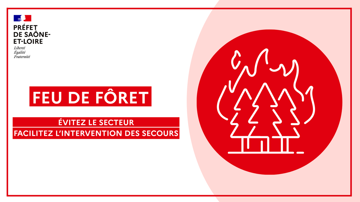 Image de Préfet de Saône-et-Loire - ⭕️Plusieurs incendies actuellement en cours dans le secteur de La Grande-Verrière/Saint-Prix
⚠️Évit