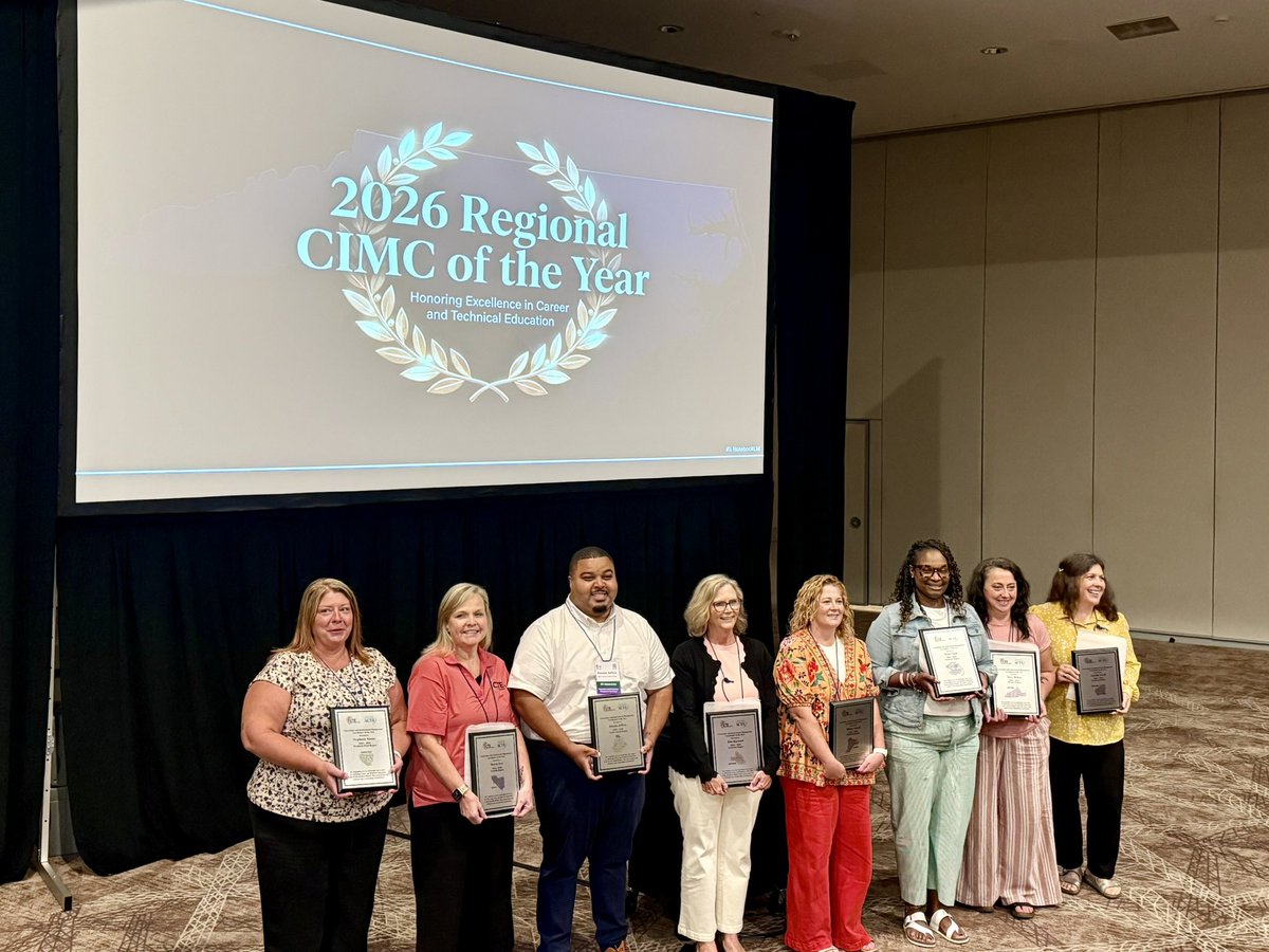 ncrcimc's tweet photo. Congratulations to NCR’s very own Damian Jeffers for being recognized as the NCR CIMC of the Year!!! This honor is very well deserved and we appreciate all he does for our region, for @NCPSchools, and most importantly, the CTE students in our state! #CIMCSumCon26 https://t.co/S1eIIXWjlL