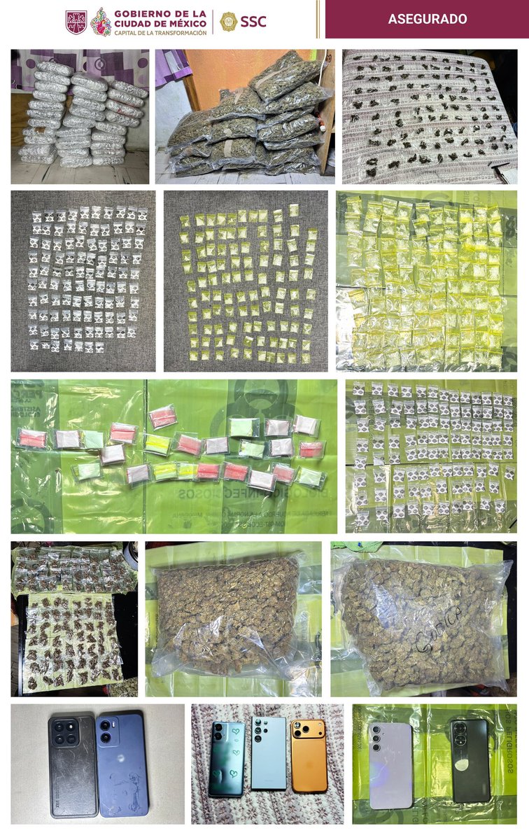 PabloVazC's tweet photo. #Importante | Resultado de trabajos de investigación para el combate a grupos delictivos generadores de violencia, en @AlcaldiaAO, compañeros de @SSC_CDMX ejecutaron tres órdenes de cateo donde aseguraron más de 27 kilos de posible marihuana y 600 dosis de narcoticos.
Las intervenciones se realizaron en las colonias Minas de Cristo y #OlivarDelConde, donde fueron detenidos Juan Carlos "N", David "N", Liliana "N", Jessica "N", Paola "N" y Kevin "N".
Seguimos trabajando para el combate a los delitos de alto impacto, la detención de quienes los cometen y la construcción de una ciudad más segura, justa y en paz.