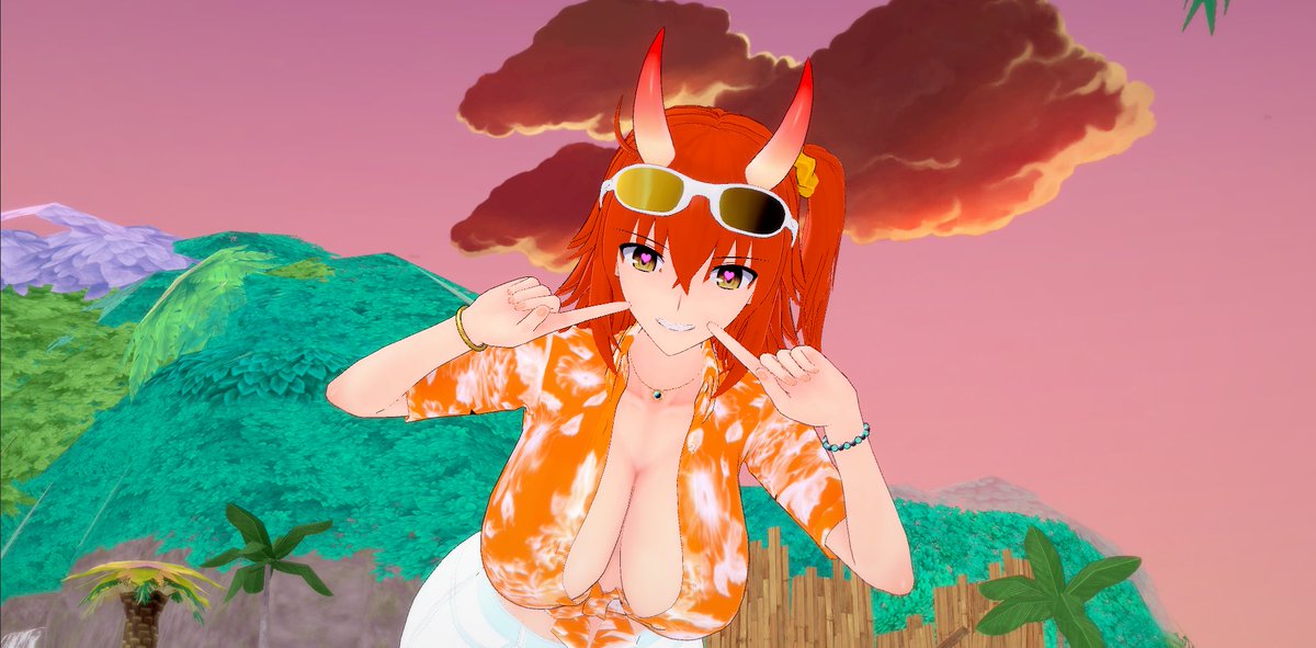 LewdestGudako's tweet photo. Once again it's Summer Time so she's ready to hit the beach! Who's gonna join her? https://t.co/0wWIVx88Yw
