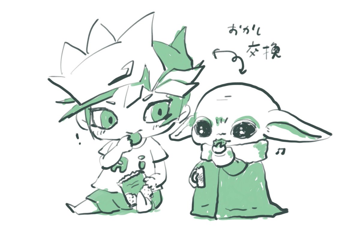 mmknVR's tweet photo. お菓子交換っこのぷれめちゃんとぐーちゃん https://t.co/v0pabI0tEP
