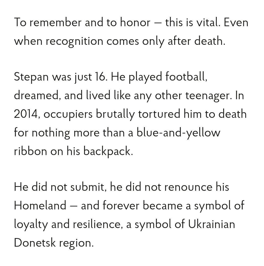 JetElectricEyes's tweet photo. 'The people of East Ukraine deserve safety'
Yes, Stepan Viktorovich Chubenko deserved safety, yet he was dragged off a train, tortured with cartel-like violence and then killed for... wearing a ribbon with Ukrainian flag colours at the age of 16 by prorussian militants. https://t.co/fTPh5ZZMfL