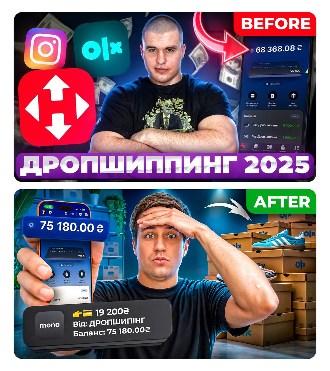 EgorCreates's tweet photo. Before / After — same channel, one redesign.
If you're looking for a thumbnail designer,
my DMs are open.
#thumbnaildesign #YouTubeGrowth #CTR #designer #thumbnail #YouTube https://t.co/CrK1Rw2xuZ