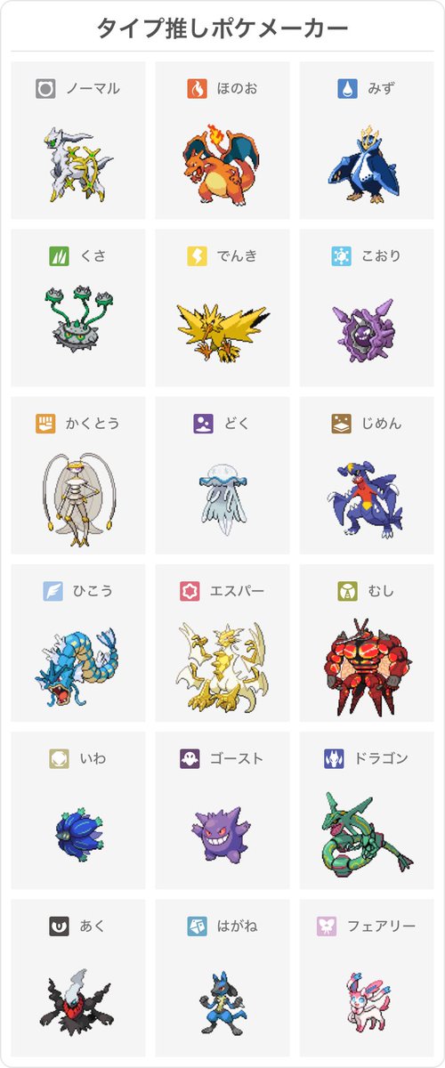 tkdyskjojo's tweet photo. #タイプ別推しポケメーカー
ガキの頃から割と変わってないかも https://t.co/iMkX5DIIne