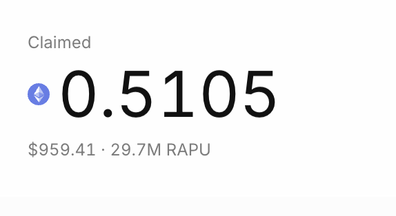 RapuPons's tweet photo. Just claimed 0.5 ETH worth of $RAPU

Respond with your wallet below for an airdrop!

1. Join community 
2. Follow us on X @RapuPons 
3. Post RAPU memes 
4. Comment your wallet &amp; tag 2 friends!

0x9000aad7a42f34d787b5a744c784588c6cfcbceb https://t.co/hDFiAK3URL