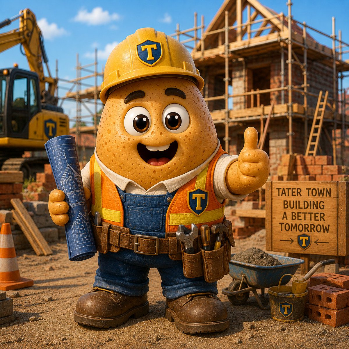 TatsOutNFT's tweet photo. 🏗️ Meet Founder #003 – Builder Tater 🥔

Builder Tater helped build the homes, streets and landmarks that brought Tater Town to life.

One of only 25 Genesis Founders.

🏘️ Welcome home.

🔗https://t.co/Sa9yWoukMP

#TaterTown #NFT #RobinhoodChain #opensea #ETH #Robinhoodapp https://t.co/yBNBxRiauL