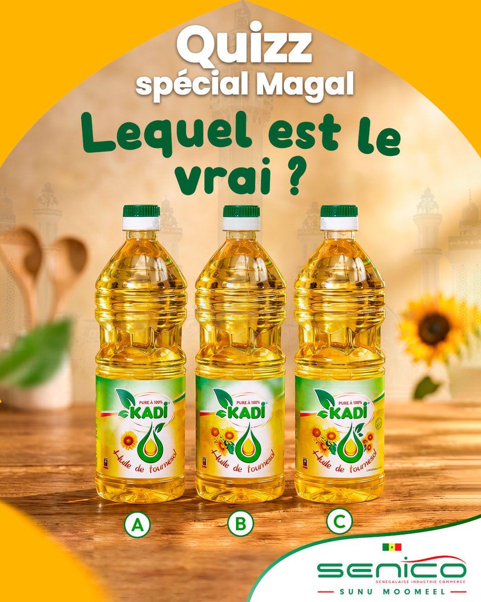 SENICOSA's tweet photo. Takk leine dall yi, diouk deim Touba diotna !!
Jusqu’au 25 juillet, joue et tente de gagner ton Passou Magal de 20 000 F.
Pour jouer c’est simple : Donne les bonnes réponses en commentaire.
#senico #ilatouba #18safar #Touba #magal #sunumoomeel https://t.co/jzyuc1CjkL