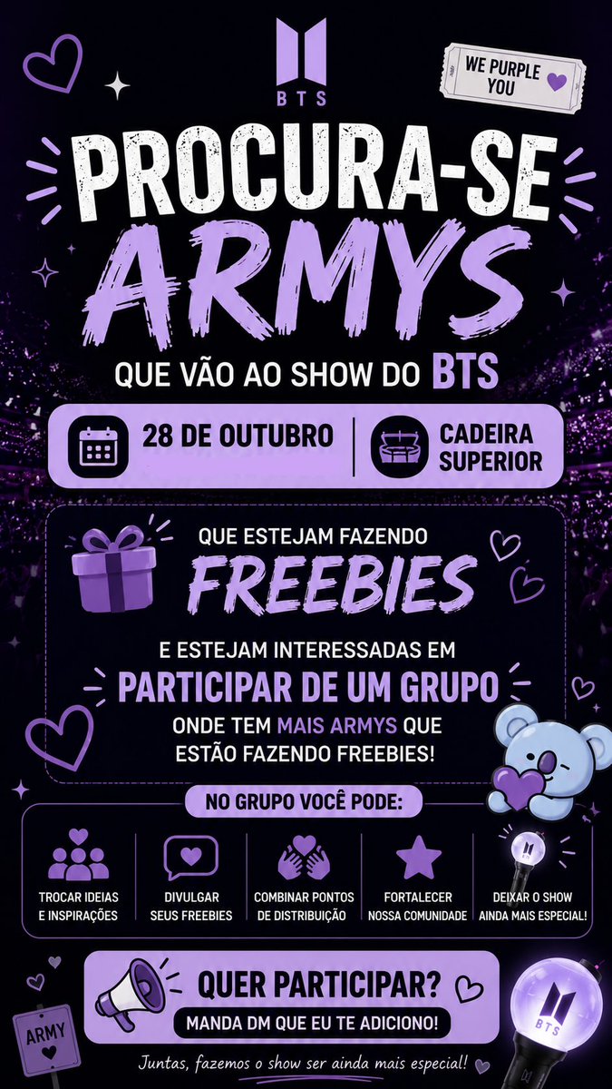 _MinCherry's tweet photo. #freebies #show #bts #army 
Procuro armys que estejam interessadas em participar de um grupo com mais armys que estão fazendo brindes - setor cadeira superior e que vai dia 28 de outubro! https://t.co/AXW7h0JuME