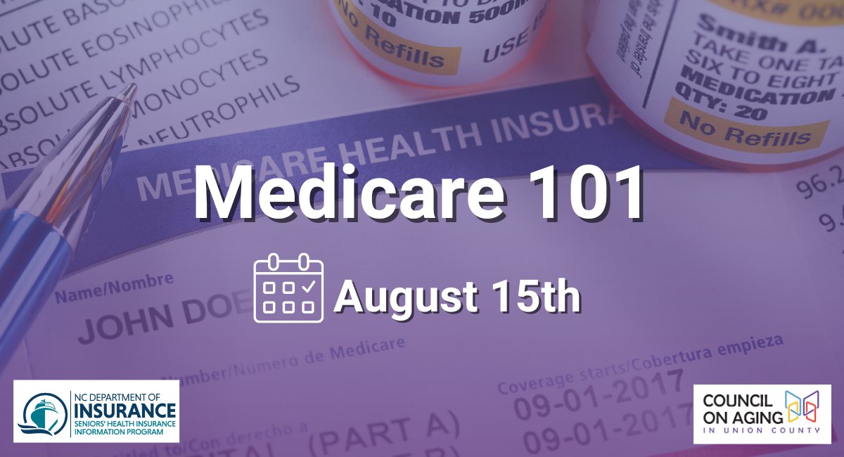 COAUnionCounty's tweet photo. If you're turning 65 soon, new to Medicare or want a better understanding of your benefits, join us for a FREE Medicare 101 session.

Join us on from 10 - 11:30 am at the Union West Library, 123 Unionville Indian Trail Road, Indian Trail.

To register, call 704-292-1797 https://t.co/skm9c7sw3N