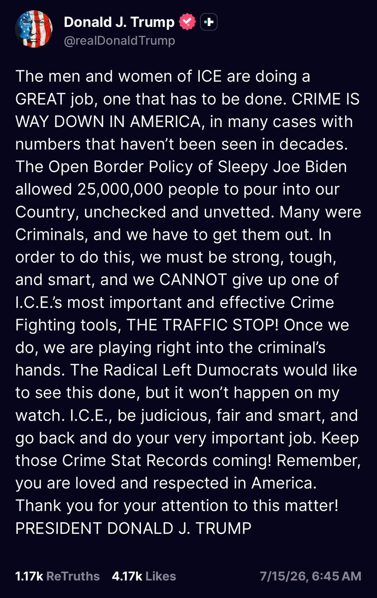 samstein's tweet photo. After a deluge of MAGA online backlash, Trump says ICE vehicle stops are back on. The pause, prompted by two shootings in a week, was about 20 hours or so https://t.co/qURQyImkKF