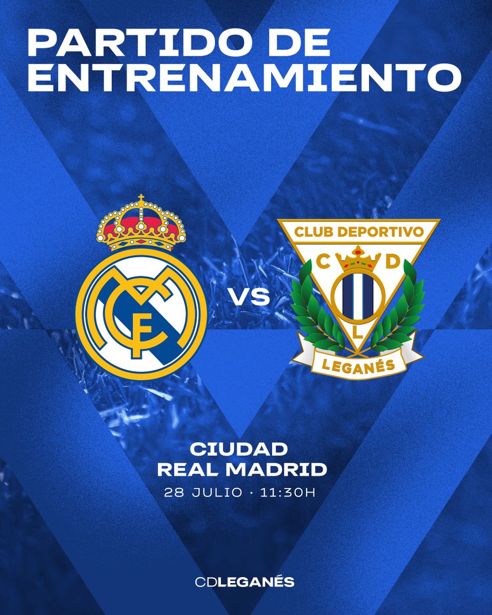 CDLeganes's tweet photo. ✅ El próximo 28 de julio a las 11:30 horas disputaremos un partido de entrenamiento a puerta cerrada ante el @realmadrid en Valdebebas.

➡️ https://t.co/cOJckrMbVm https://t.co/qvQiNcQINU