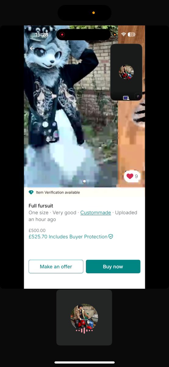 CHAZelfbar's tweet photo. thanks @Sidemen for selling my fursuit for £200 profit, using MY photo as the selling point and him being in such a state??? FUCK YOU GIVE HIM BACK https://t.co/OA3uLSMwy5