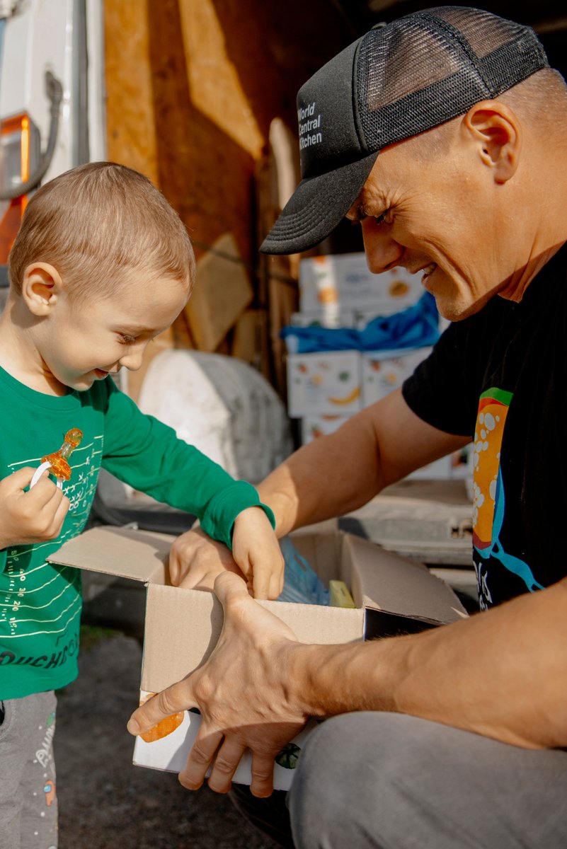 WCKitchen's tweet photo. “When we arrive with food for children—not for a holiday or special occasion—you can see great joy in their eyes. Children understand that people remember them and that there are people in the world who care about them.” – Dmytro, Team WCK

This summer, WCK's Dmytro and our #ChefsForUkraine teams are serving vitamin kits, packed with fruits like pineapples, apples, pears, and more, to children living in communities impacted by war. For our team, seeing these children smile as they unpack their kits means the world. These fruits are a sweet reminder of childhood during summertime, even during challenging times.