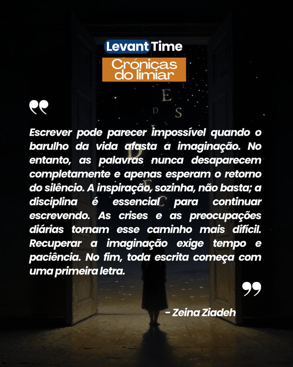 levanttime_espt's tweet photo. 🖋️ Zeina Ziadeh

🇪🇸 Volver a la primera letra. https://t.co/9wKD1N5rGW

🇵🇹Encontrando a primeira letra. https://t.co/zrPzFAsfkd

#LevantTime #Cultura #Literatura #Escritura #Reflexión https://t.co/hmo7N9arCJ